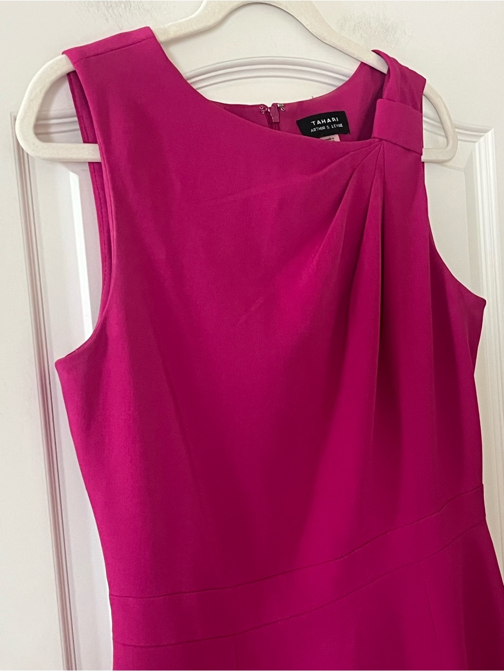 Tahari Fuchsia Dress Women's Sleeveless A-Line Dress Size 10 - Picture 9 of 15
